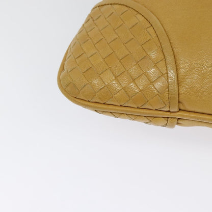 Bottega Veneta Chain Link Shoulder Bag Leather with Intrecciato, YELLOW, LEATHER, Shoulder bag