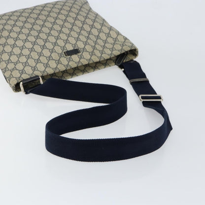 Gucci Zip Top Messenger Bag GG Coated Canvas, NAVY, PVC, Shoulder bag