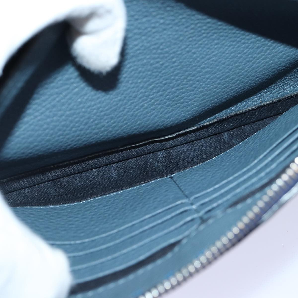 Fendi Selleria Zip Clutch Leather, BLUE, LEATHER, Clutche & pouche