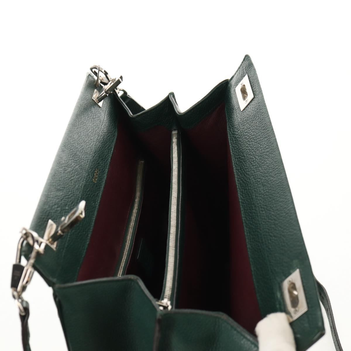 Gucci Zumi Top Handle Bag Leather, GREEN, LEATHER, Handbag