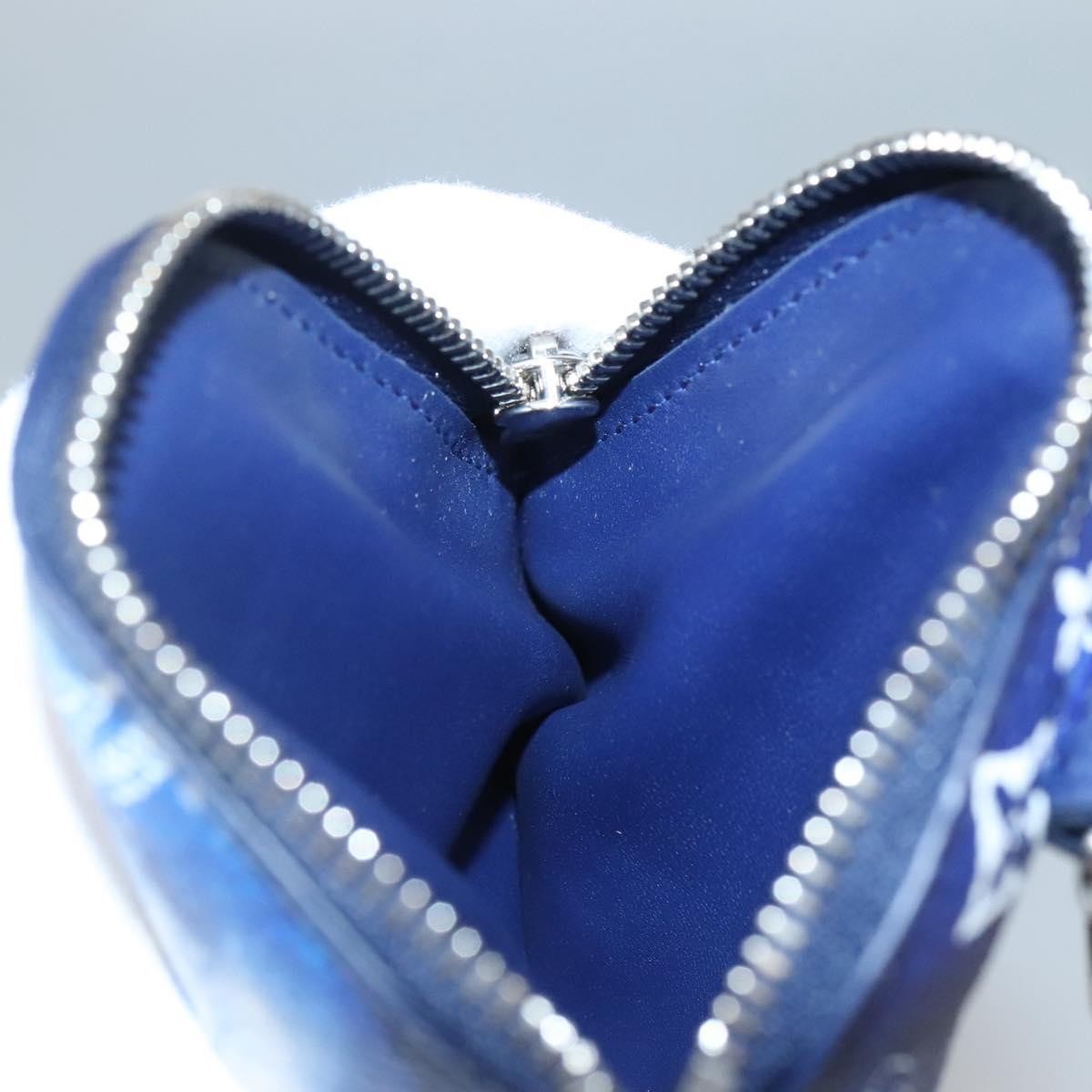 Louis Vuitton Key Pouch Bandana Monogram, BLUE, CANVAS, Wallets