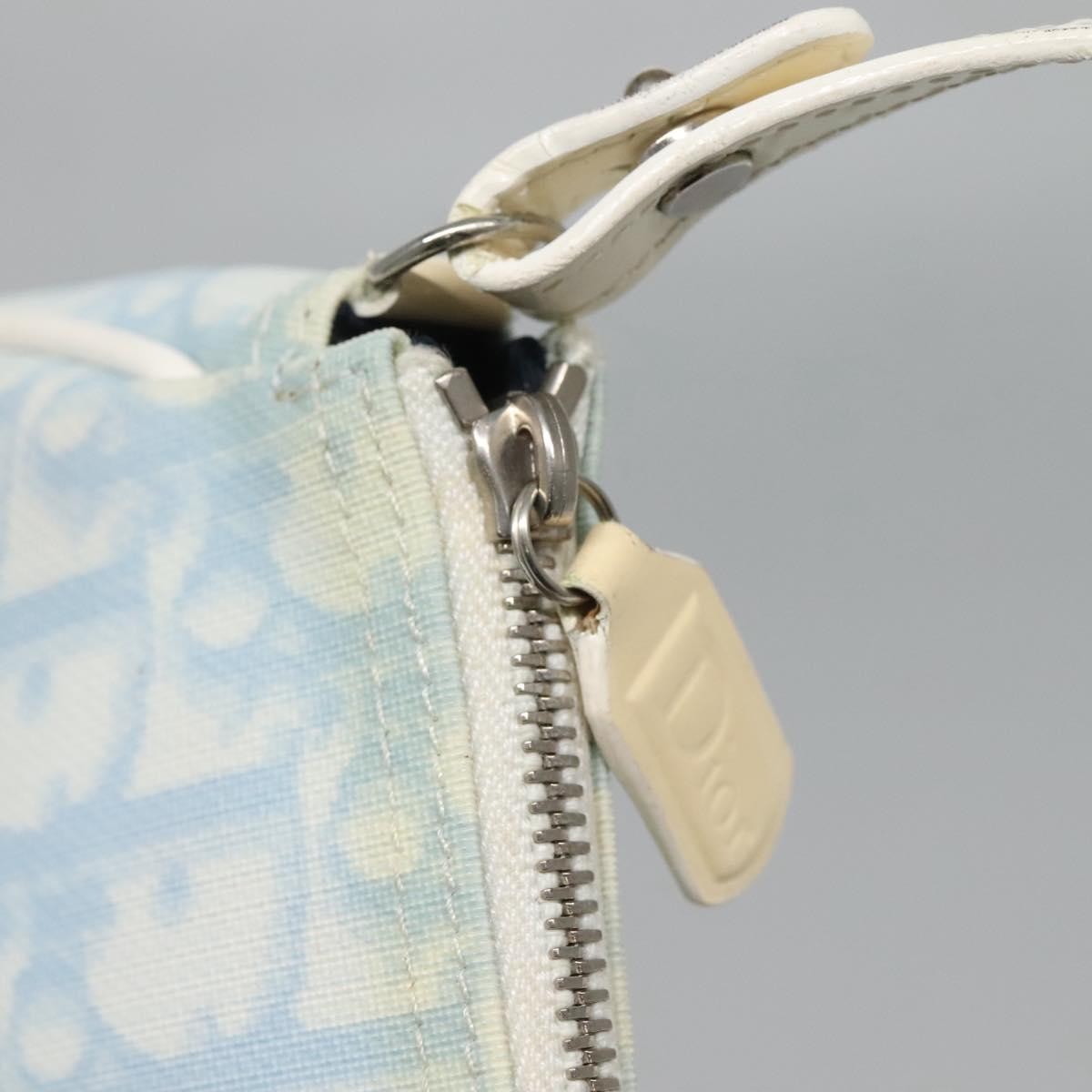 Christian Dior Vintage Saddle Bag Diorissimo Canvas, BLUE, CANVAS, Clutche & pouche