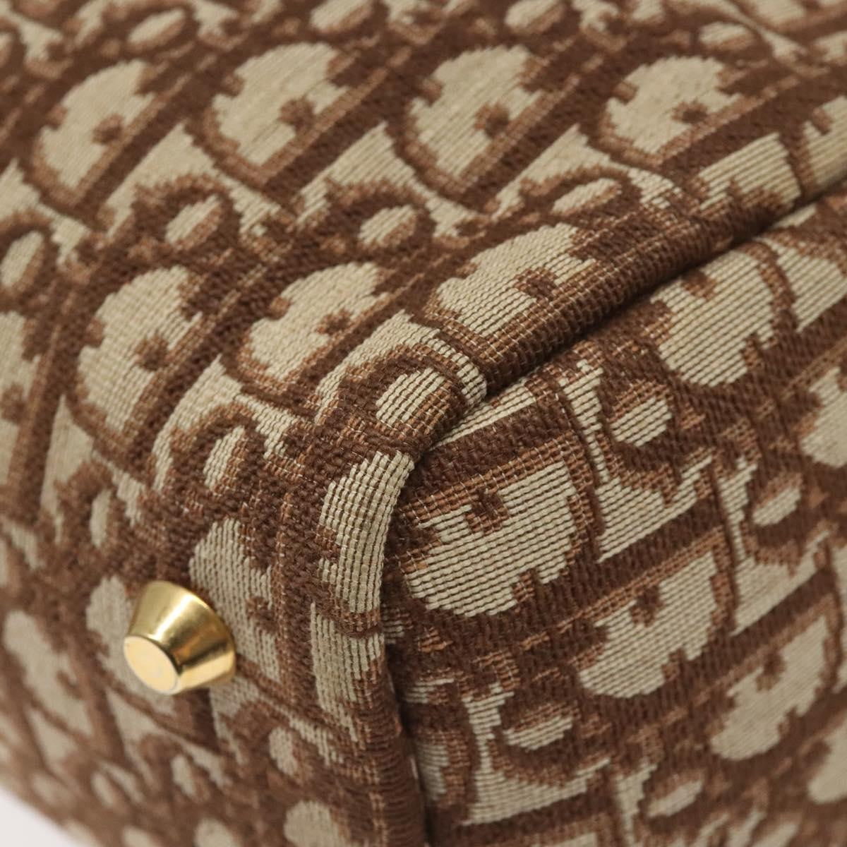 Christian Dior Vintage Trotter Handbag Canvas, BEIGE, CANVAS, Handbag