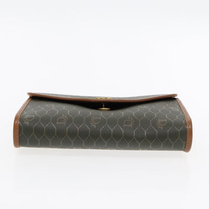 Christian Dior Vintage Honeycomb chain Canvas, KHAKI, CANVAS, Shoulder bag