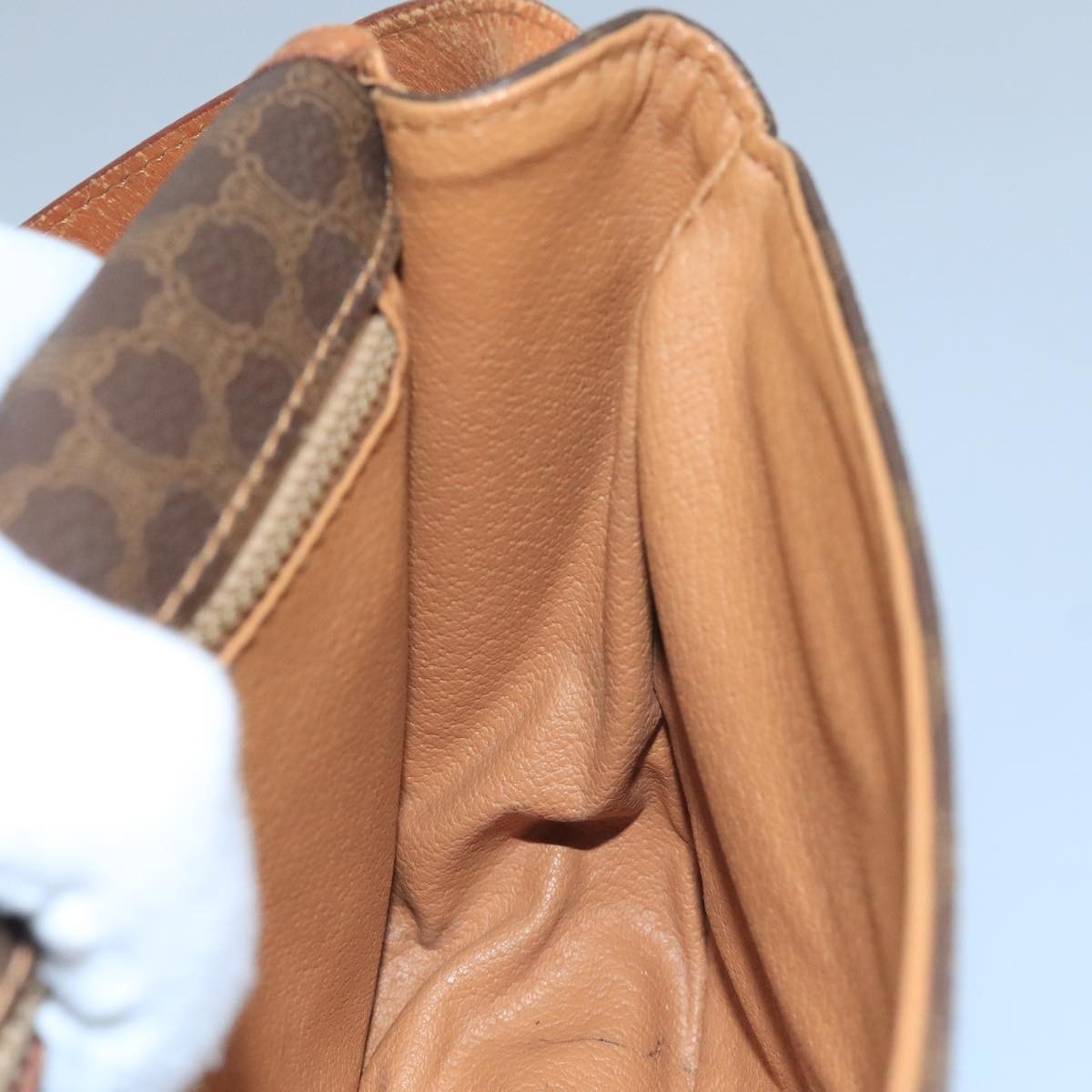 Celine Macadam Shoulder Bag PVC Leather, BROWN, CANVAS, Shoulder bag