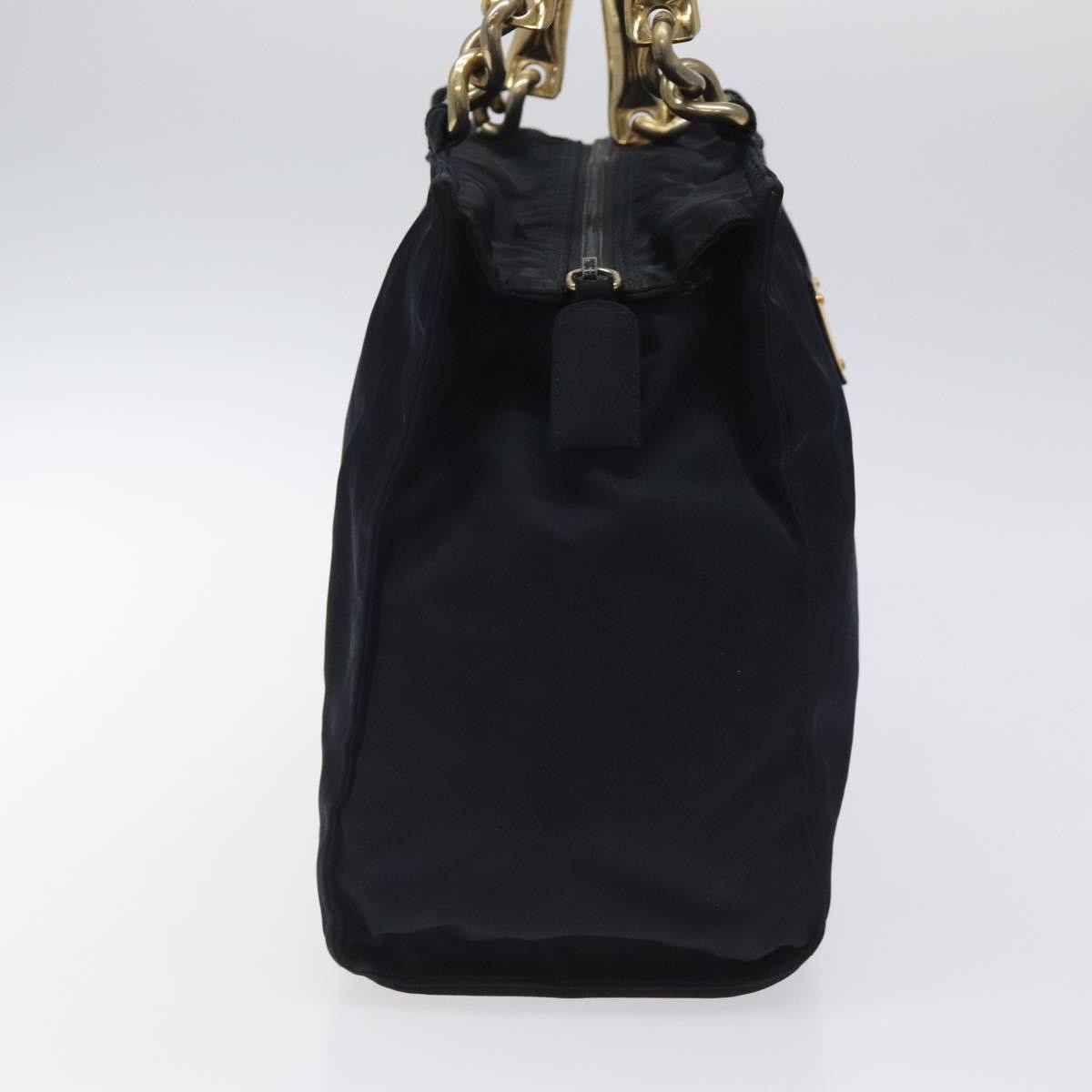 Prada Metal Handles Tote Tessuto, NAVY, NYLON, Tote bag
