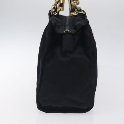 Prada Metal Handles Tote Tessuto, NAVY, NYLON, Tote bag