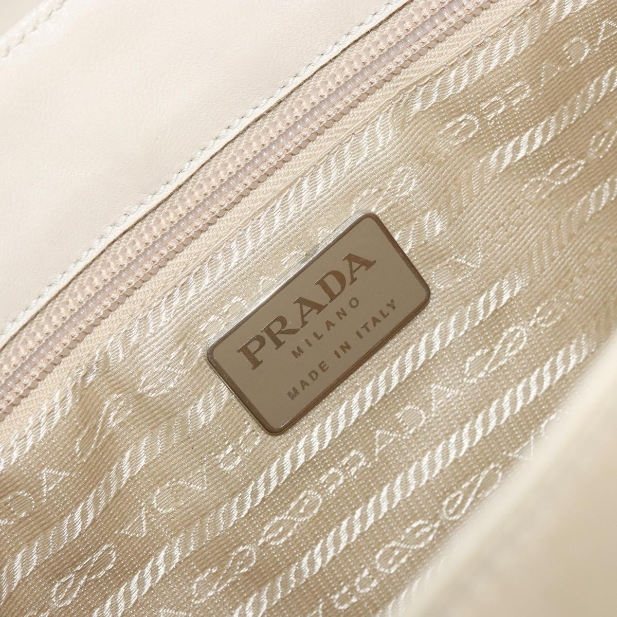 Prada Vintage Shoulder Bag Nylon and Leather, BEIGE, NYLON, Shoulder bag
