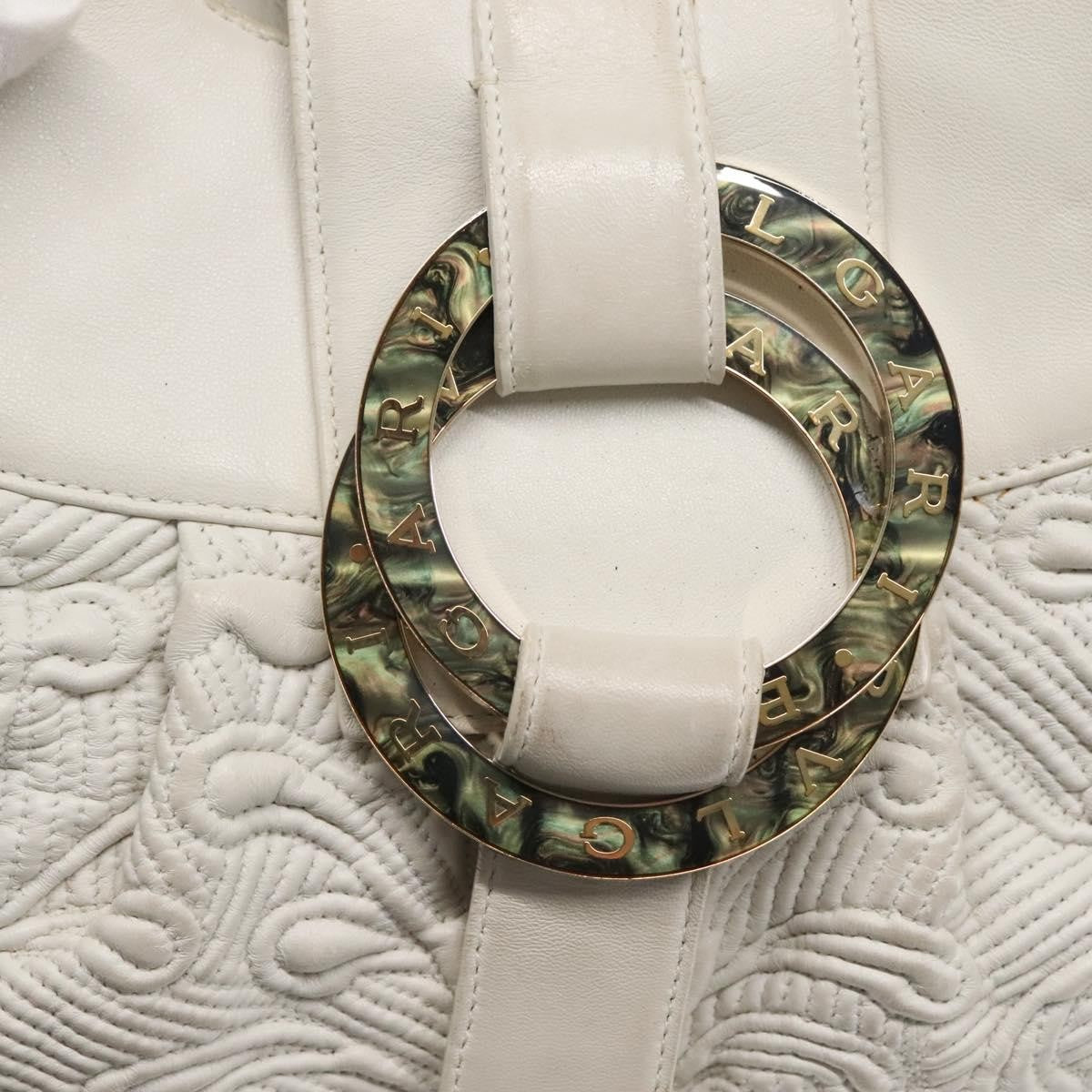 Bvlgari Chandra Hobo Leather, WHITE, LEATHER, Handbag