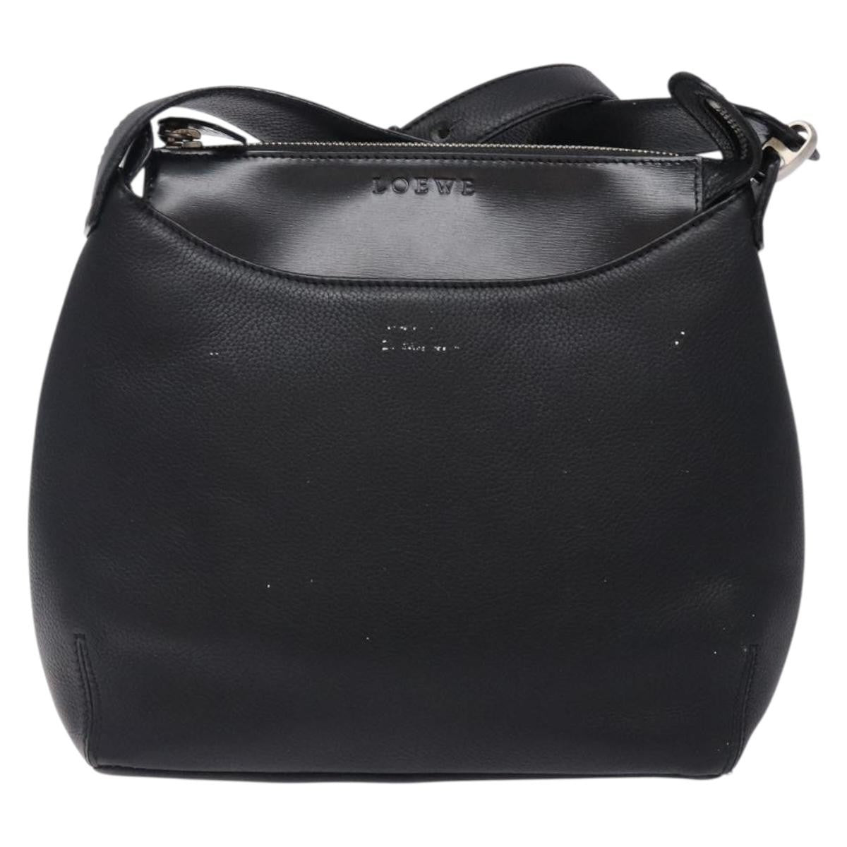 Loewe Vintage Shoulder Bag Leather, BLACK, LEATHER, Shoulder bag