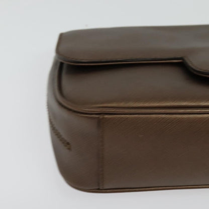 Salvatore Ferragamo Gancini Chain Shoulder bag Leather, BROWN, LEATHER, Shoulder bag