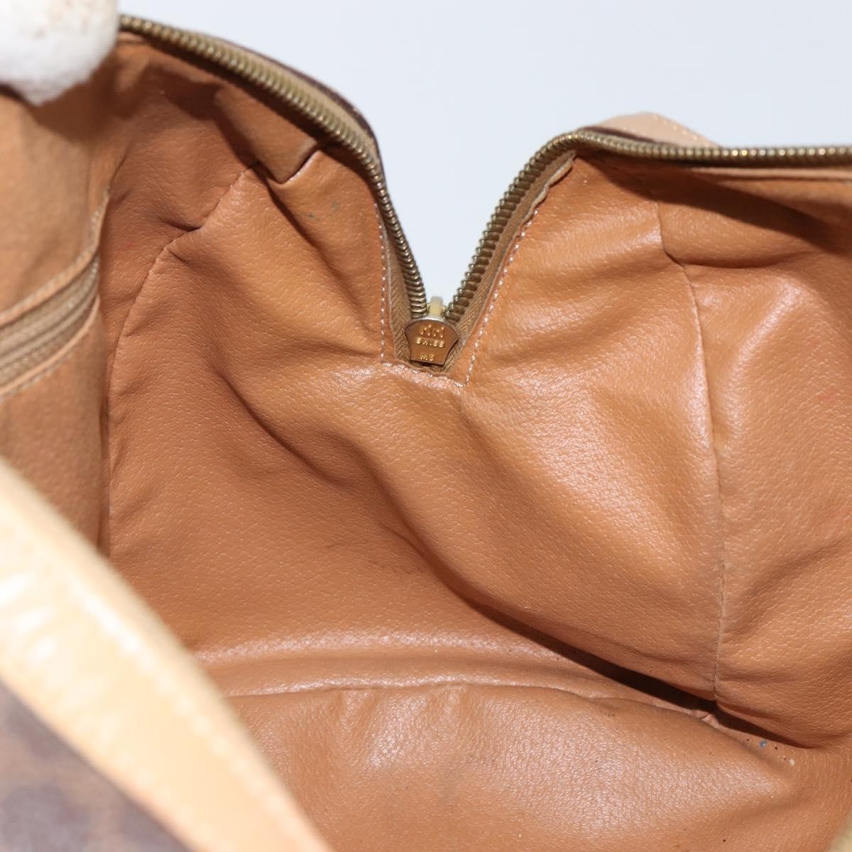 Celine Macadam Handbag Macadam with leather, BROWN, CANVAS, Handbag