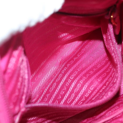 Prada Logo Bow Convertible Tote Tessuto with Leather, PINK, NYLON, Tote bag