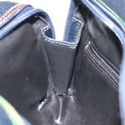 Fendi Vintage Zip Crossbody Bag Leather, NAVY, LEATHER, Shoulder bag