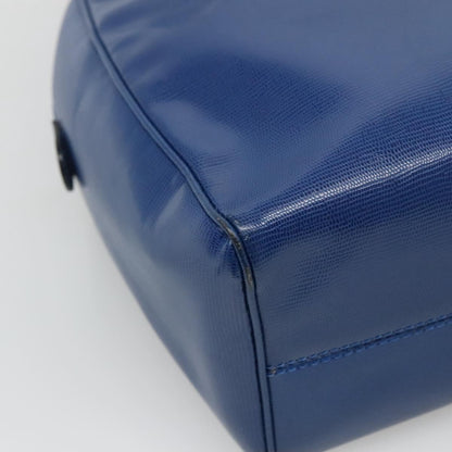 Celine Circle Logo Handbag Leather, BLUE, LEATHER, Handbag