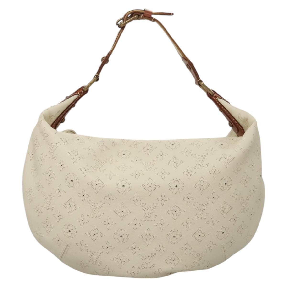 Louis Vuitton Onatah Hobo Mahina Leather, BEIGE, LEATHER, Shoulder bag