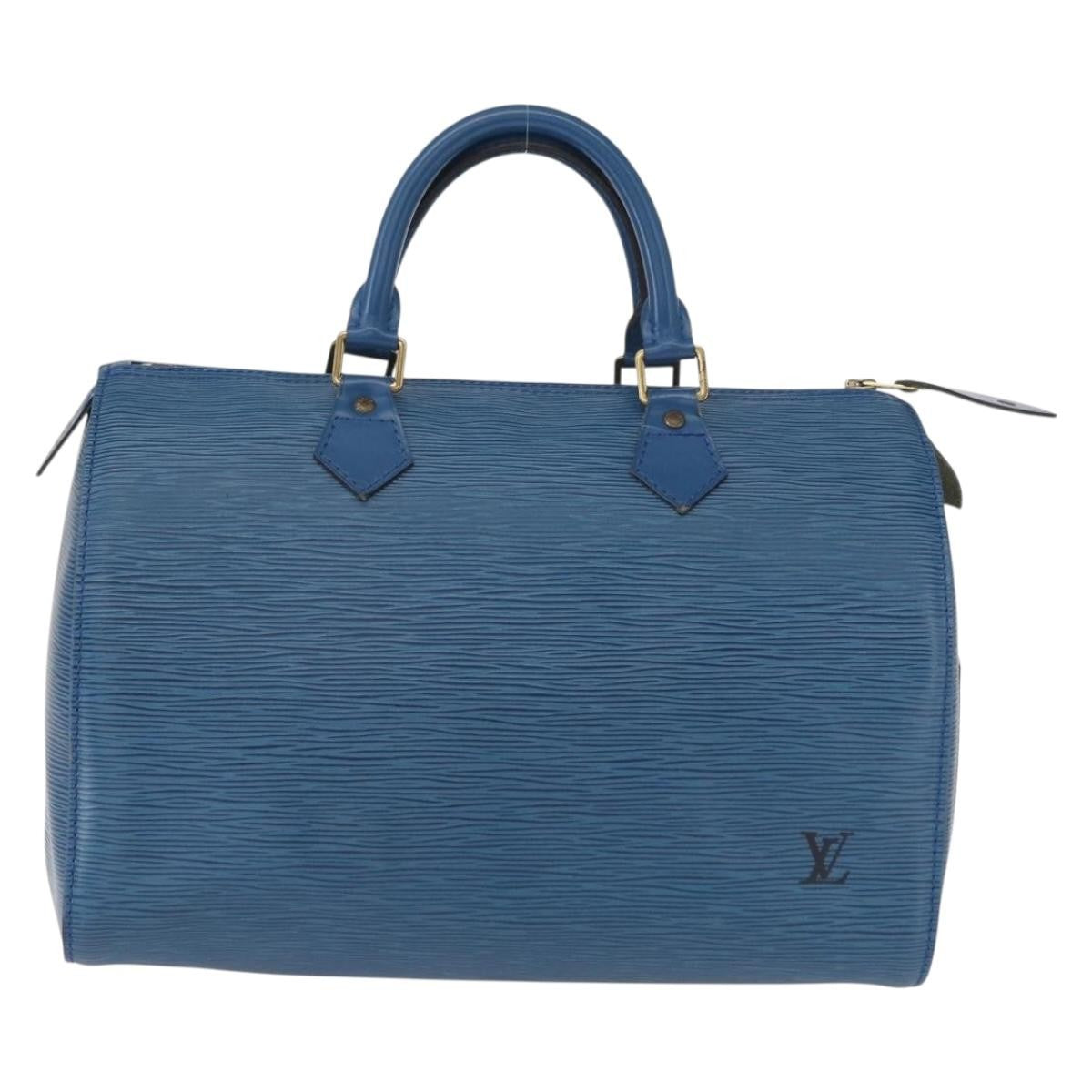 Louis Vuitton Speedy Handbag Epi Leather, BLUE, LEATHER, Handbag