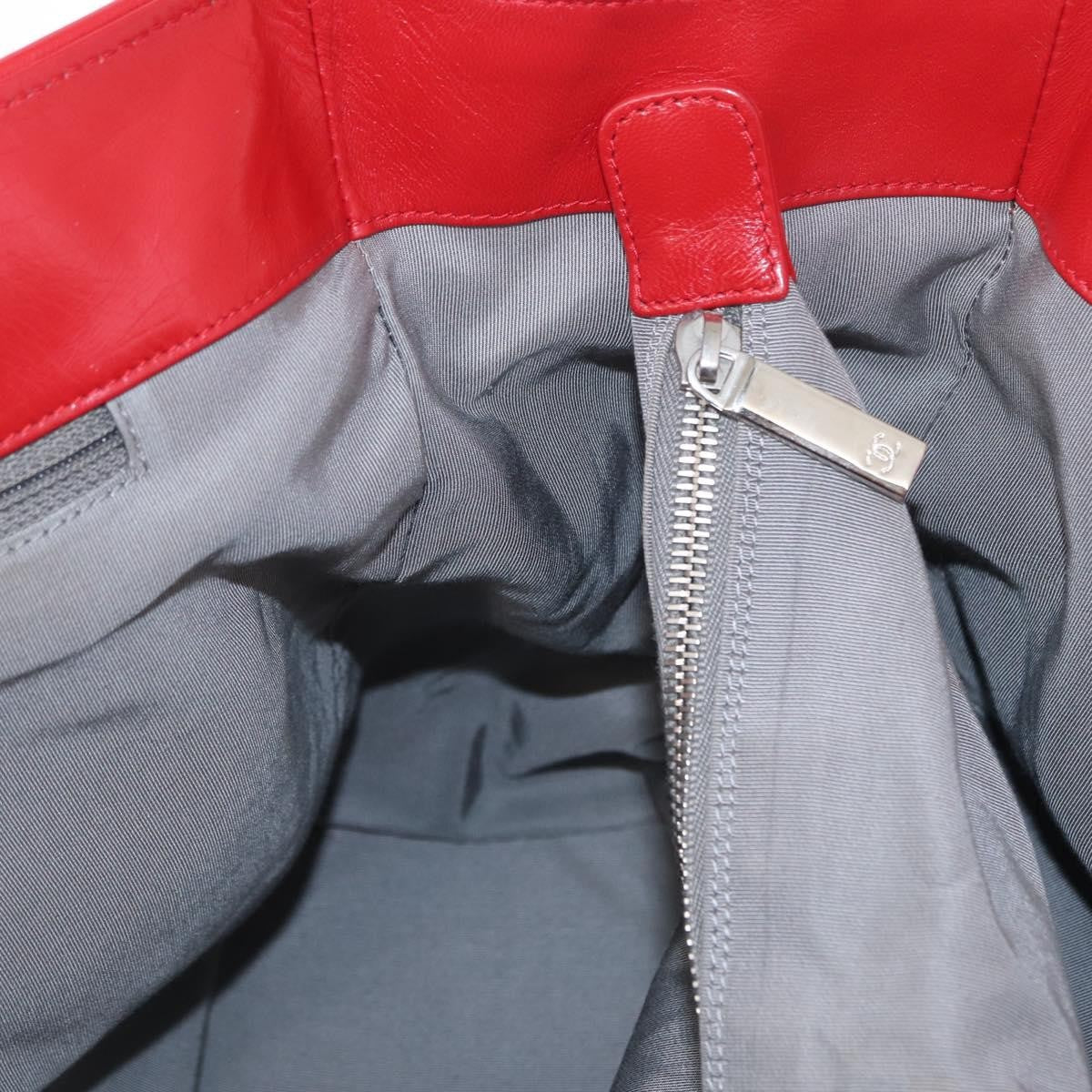 Chanel Cerf Executive Tote Leather, RED, LEATHER, Tote bag