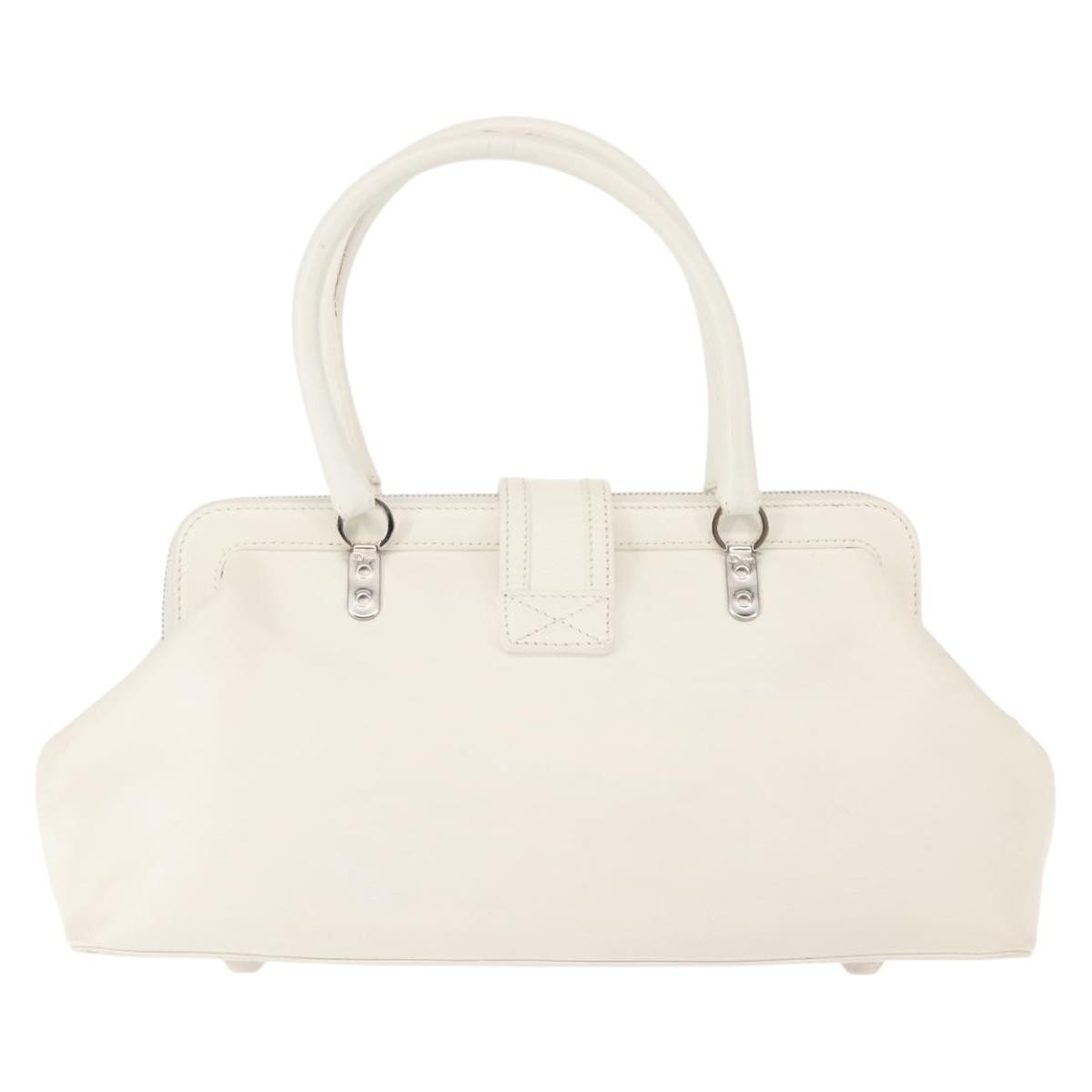 Christian Dior Vintage Handbag Leather, WHITE, LEATHER, Handbag