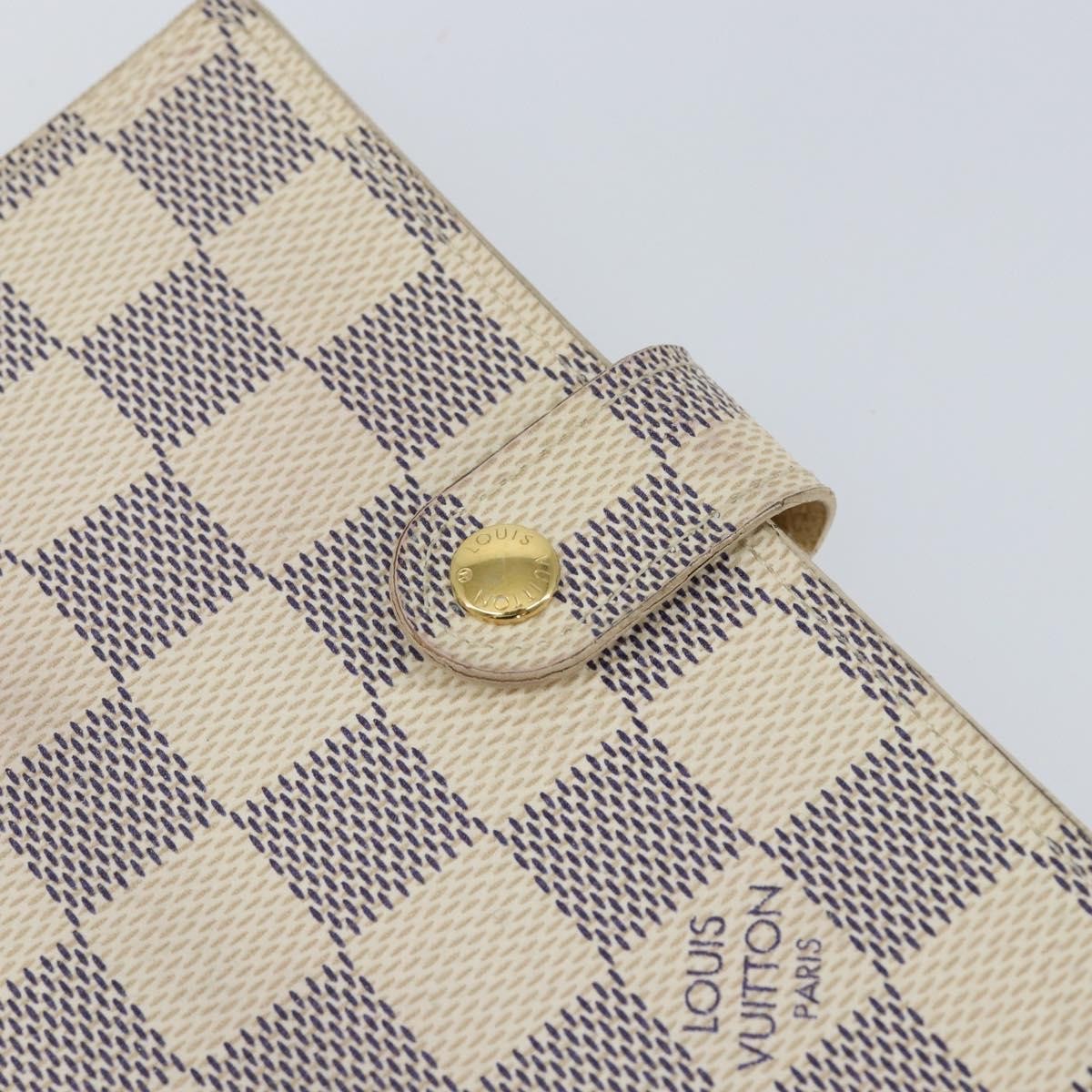 Louis Vuitton Agenda Cover Damier Azur, WHITE, CANVAS, Toiletry Case