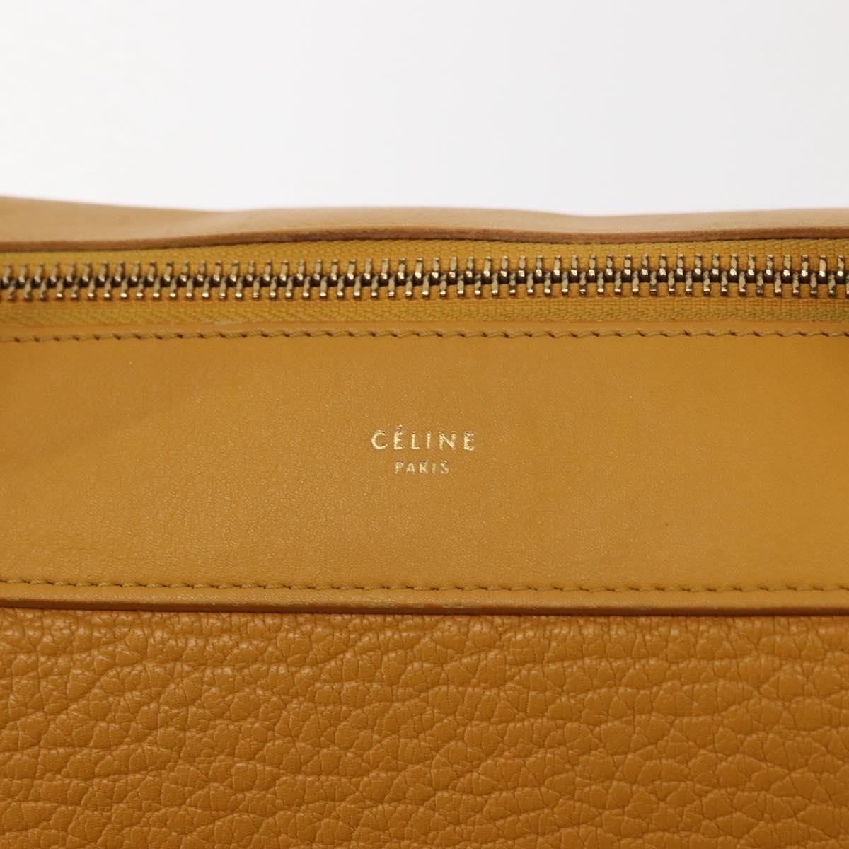 Celine Ring Bag Leather, YELLOW, LEATHER, Tote bag