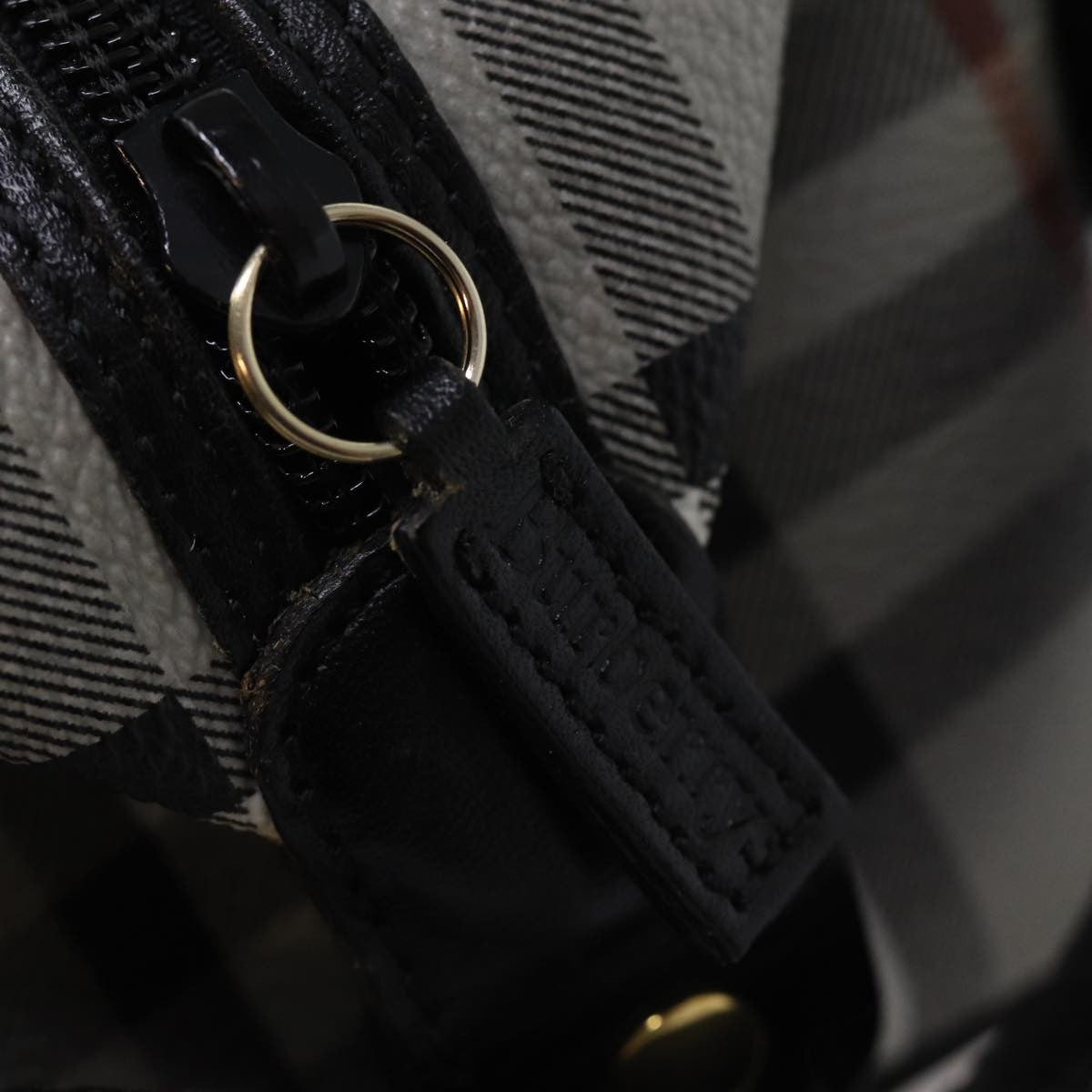 Burberry Nova check Pochette Canvas, GRAY, CANVAS, Clutche & pouche