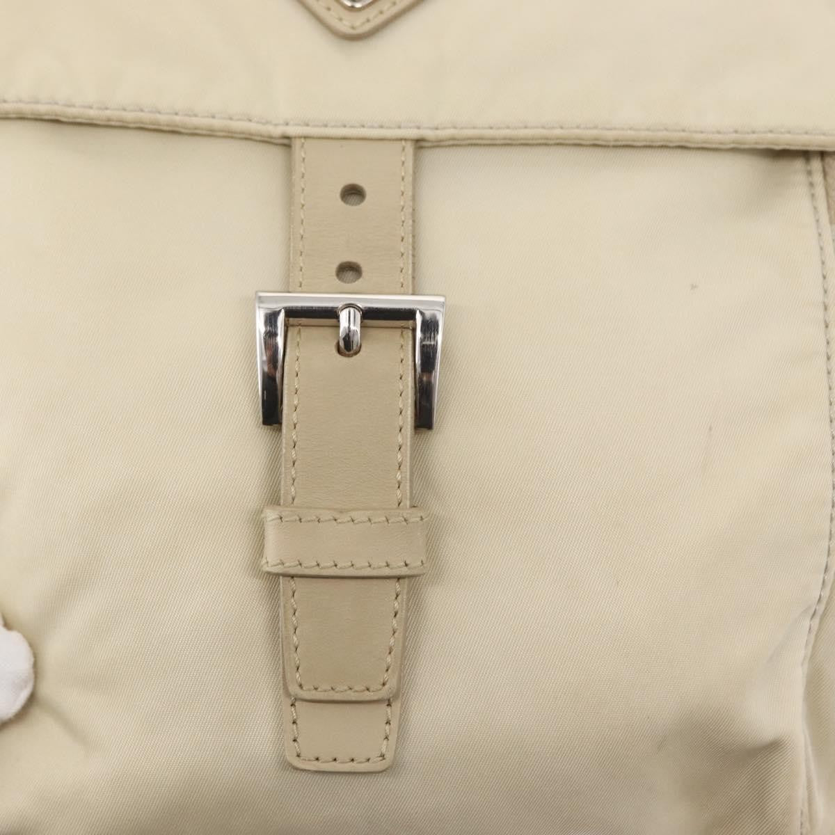 Prada Buckle Messenger Bag Tessuto, BEIGE, NYLON, Shoulder bag