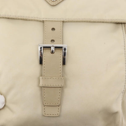 Prada Buckle Messenger Bag Tessuto, BEIGE, NYLON, Shoulder bag