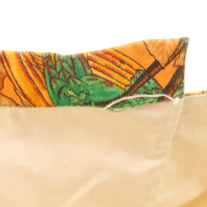 Hermes Beach Tote Printed Toile, ORANGE, CANVAS, Tote bag