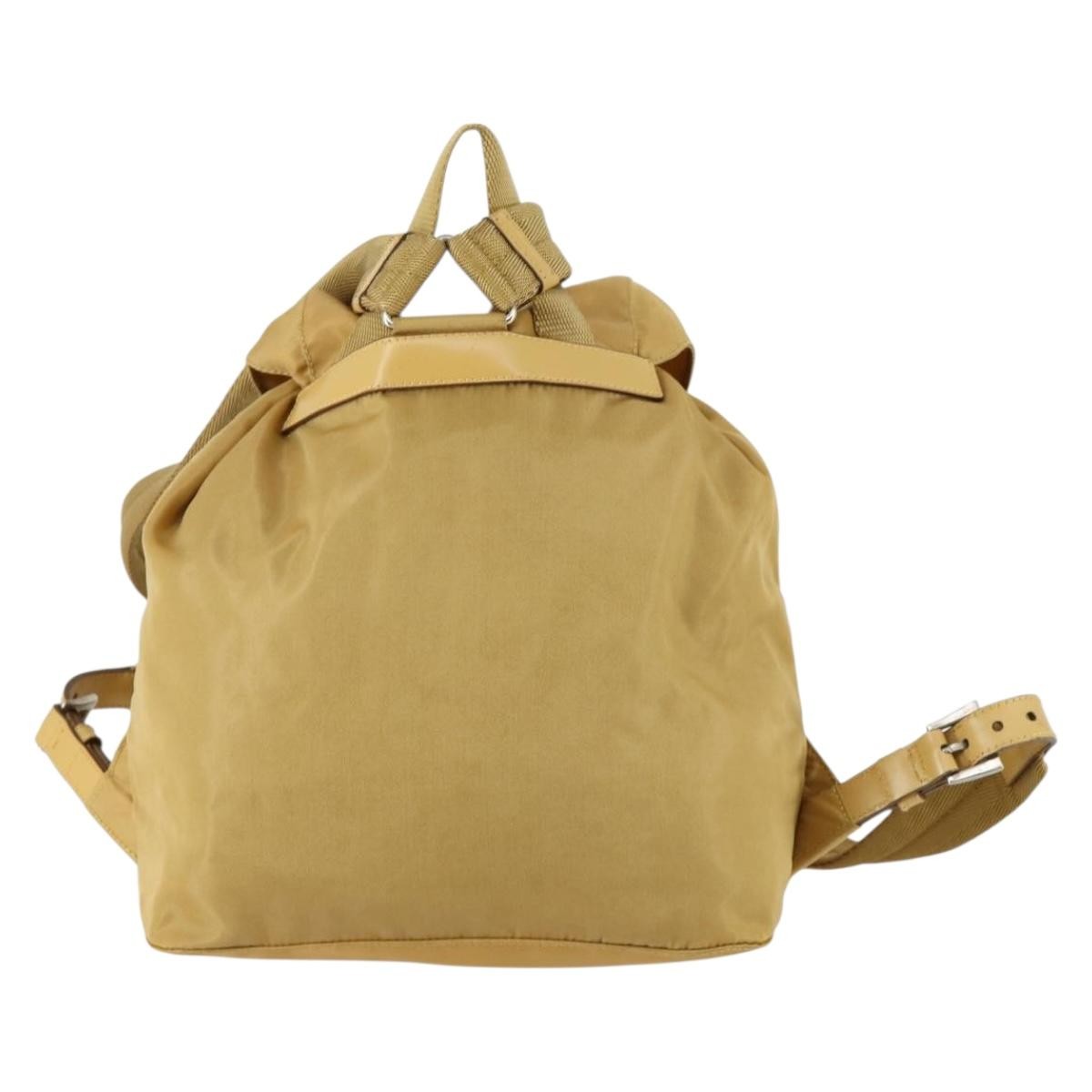 Prada Double Front Pocket Backpack Tessuto, BEIGE, NYLON, Backpack