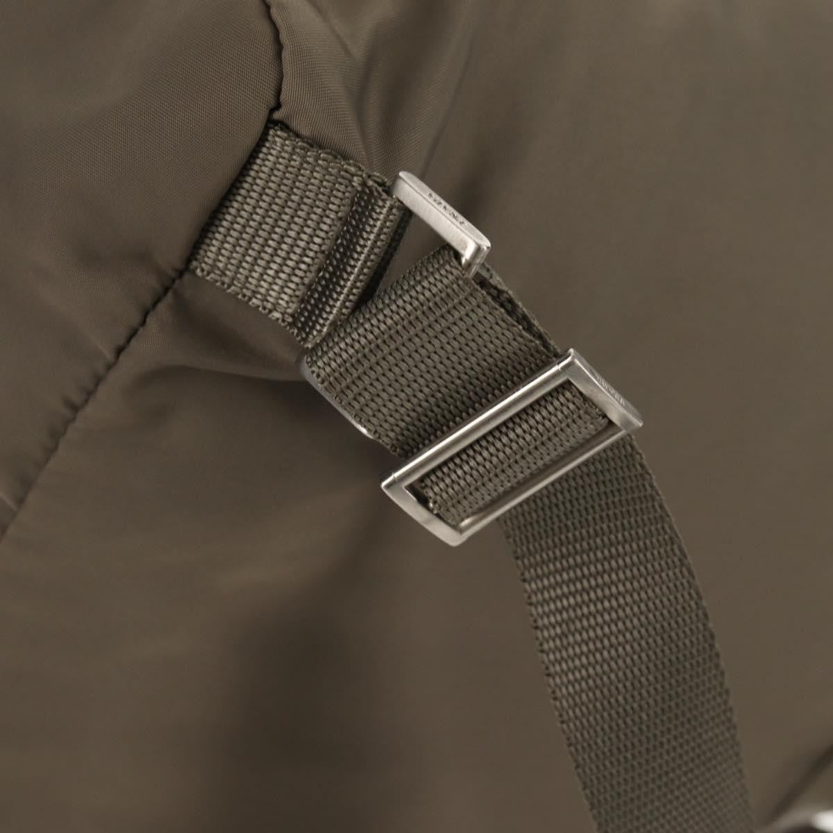 Prada Vela Double Front Pocket Backpack Tessuto with Saffiano Leather, GRAY, NYLON, Backpack