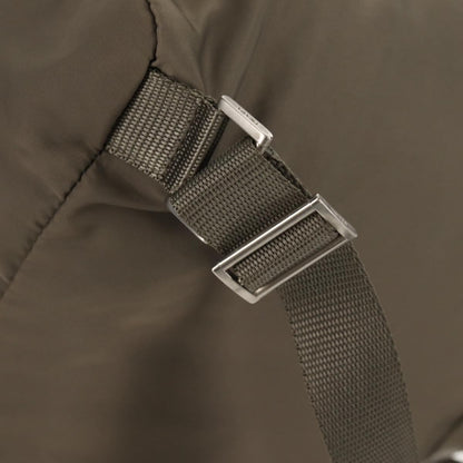 Prada Vela Double Front Pocket Backpack Tessuto with Saffiano Leather, GRAY, NYLON, Backpack