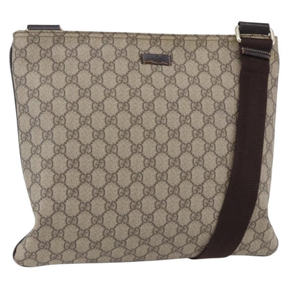 Gucci Zip Top Messenger Bag GG Coated Canvas, BEIGE, PVC, Shoulder bag