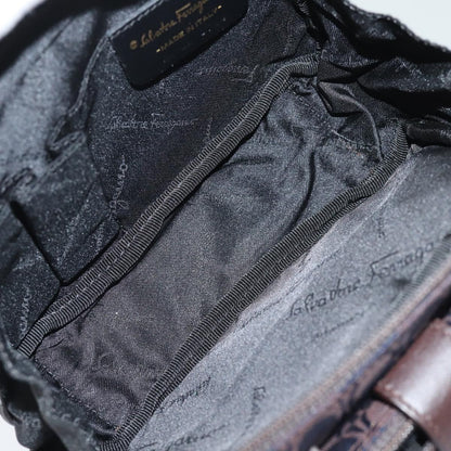 Salvatore Ferragamo Gancini mini handbag Canvas, NAVY, CANVAS, Handbag