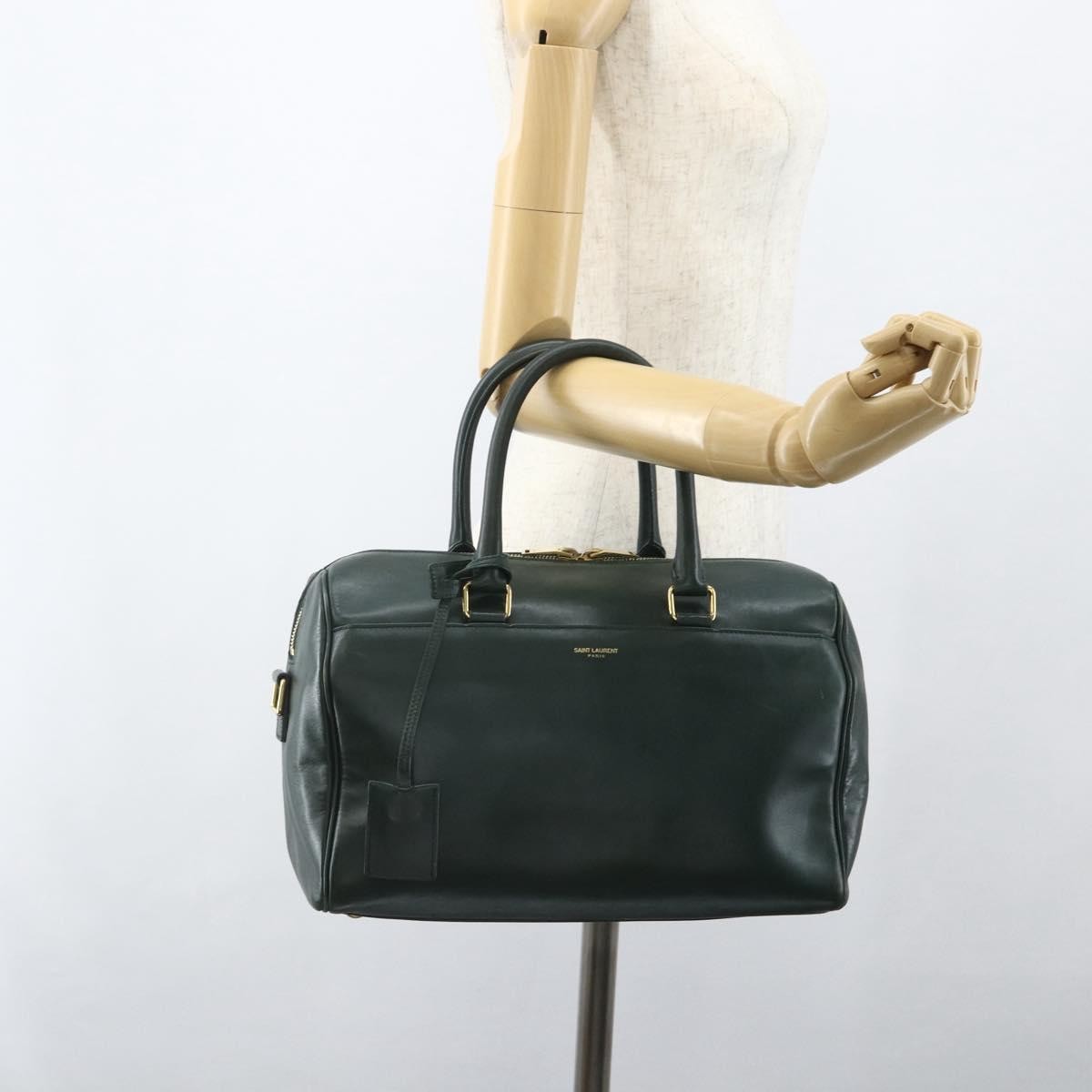 Saint Laurent Classic Duffle Bag Leather, GREEN, LEATHER, Travel bag