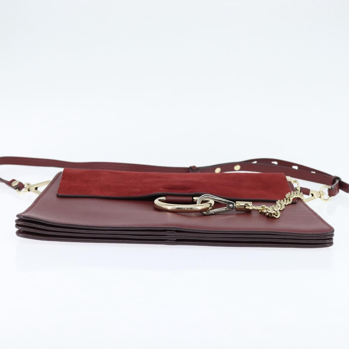 Chloe Faye Shoulder Bag Leather and Suede, RED, SUEDE, Shoulder bag