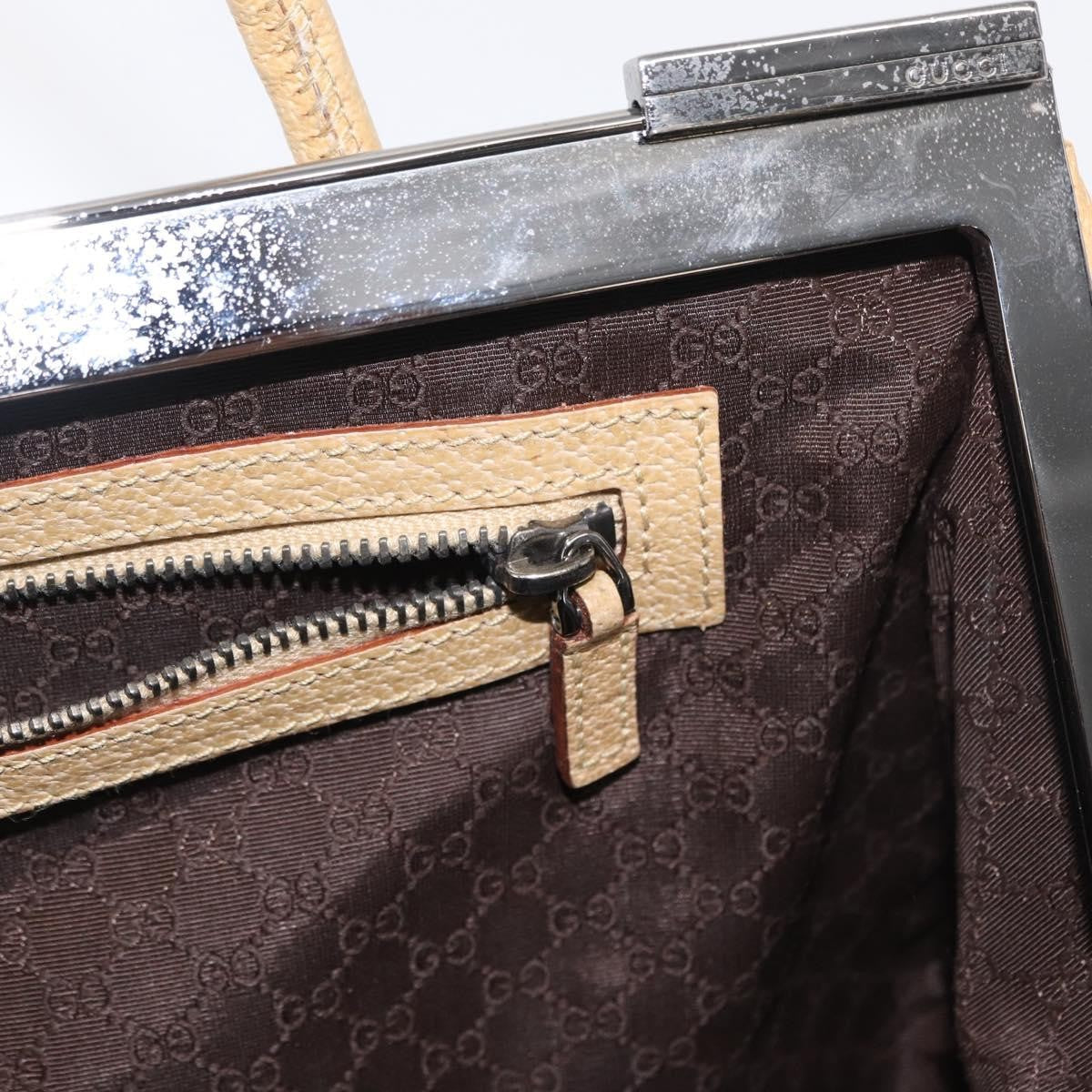 Gucci Vintage Handbag Leather, BEIGE, LEATHER, Handbag