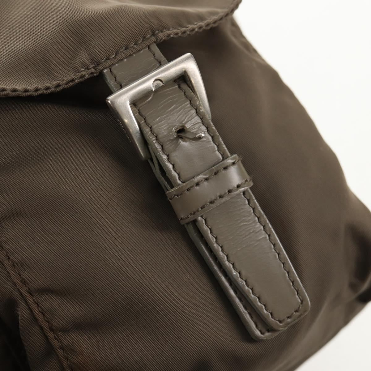 Prada Vela Double Front Pocket Backpack Tessuto with Saffiano Leather, GRAY, NYLON, Backpack