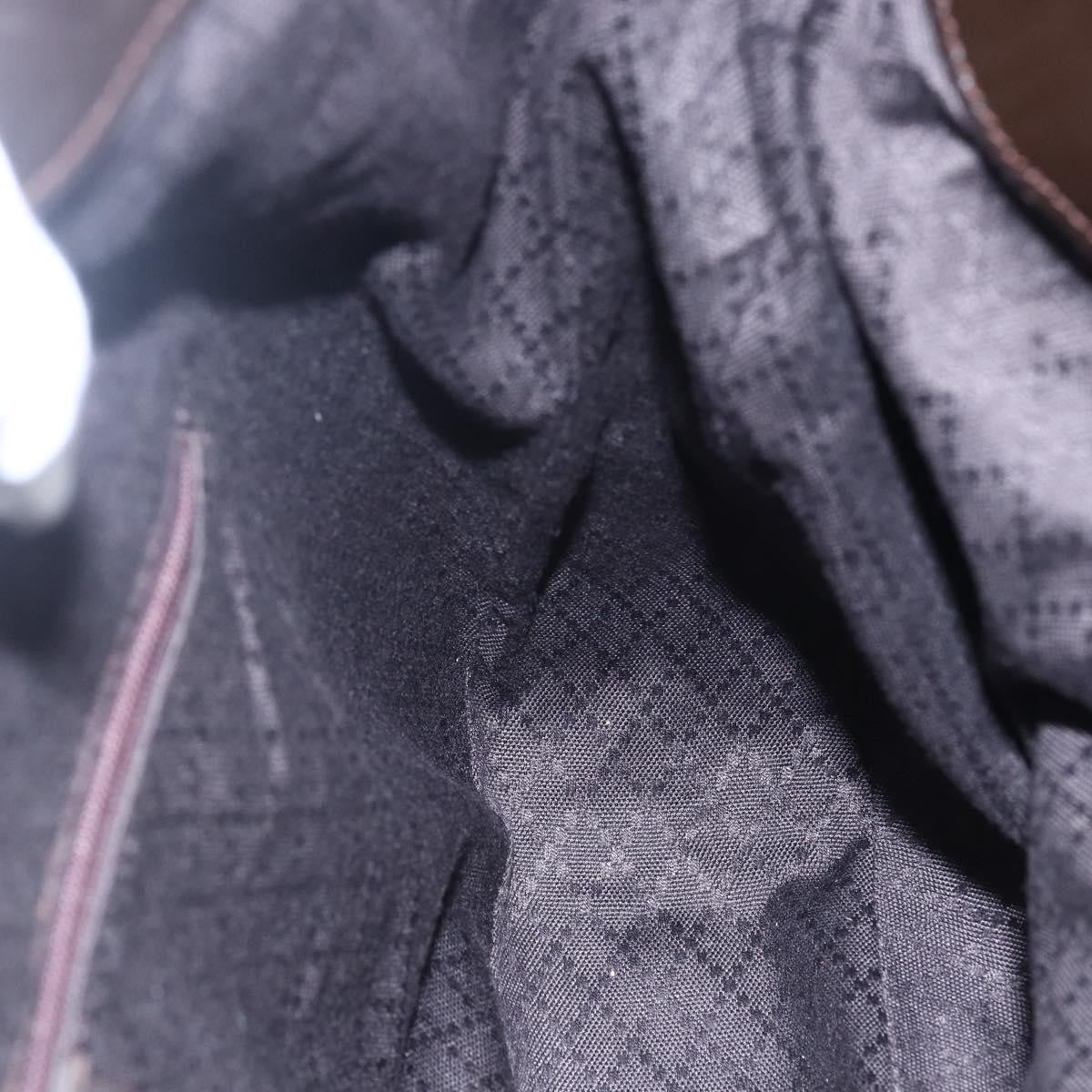 Gucci Vintage Bamboo Handle Bag Nylon, BROWN, NYLON, Handbag