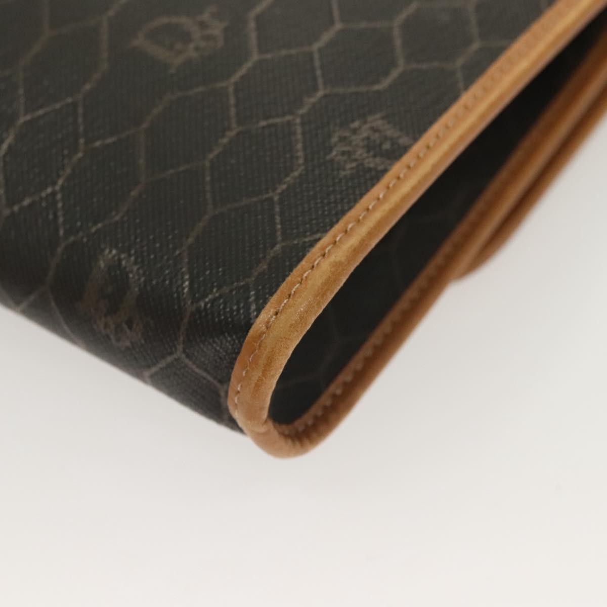 Christian Dior Vintage Honeycomb chain Canvas, BLACK, CANVAS, Handbag