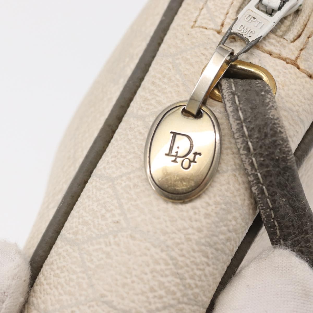 Christian Dior Vintage Honeycomb Shoulder Bag Canvas, WHITE, CANVAS, Shoulder bag