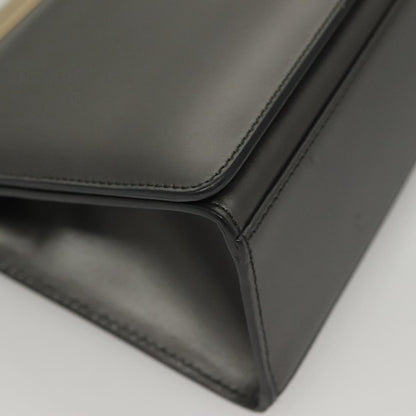 Gucci Vintage Shoulder Bag Leather, GRAY, LEATHER, Shoulder bag