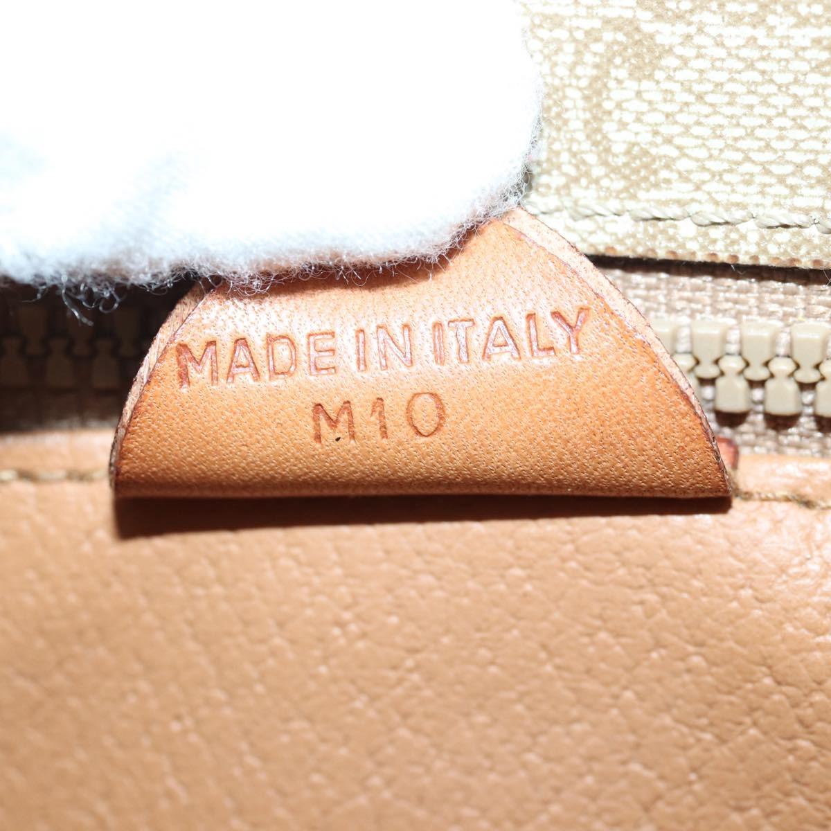 Celine Vintage Macadam Circle Logo Shoulder Bag Canvas and Leather, Beige, Canvas, Shoulder Bag