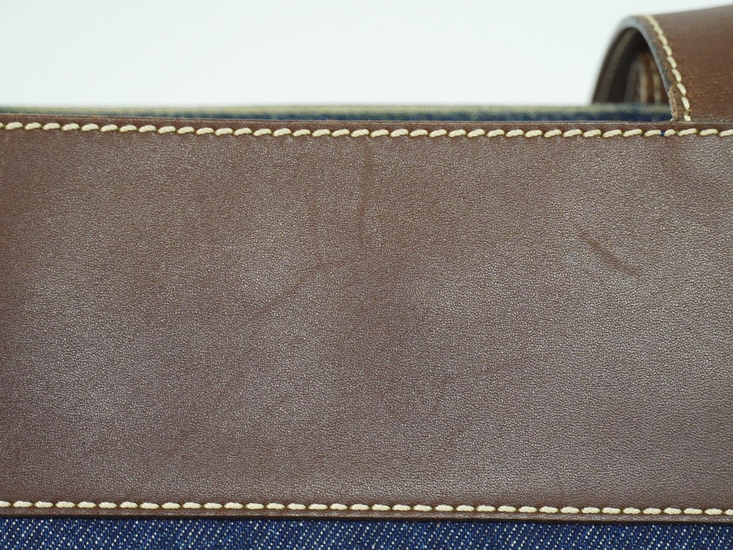 Chanel Vintage CC Tote Denim with Leather, NAVY, DENIM_JEANS, Tote bag