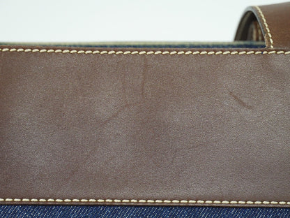 Chanel Vintage CC Tote Denim with Leather, NAVY, DENIM_JEANS, Tote bag