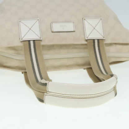 Gucci Web Zip Tote GG Canvas, WHITE, CANVAS, Tote bag