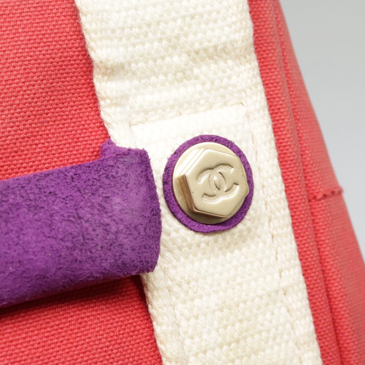 Chanel Chocolate Bar Coco Mark handbag Canvas, RED, CANVAS, Handbag