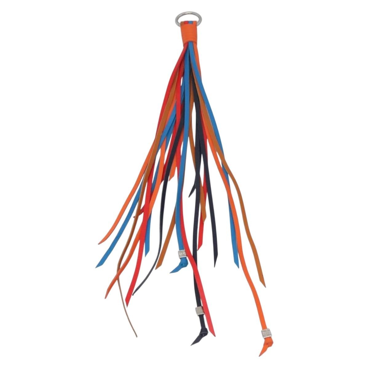 Loewe Anagram Bag Charm Key Holder Metal with Leather, MULTICOLOUR, LEATHER, Charms and Keychains