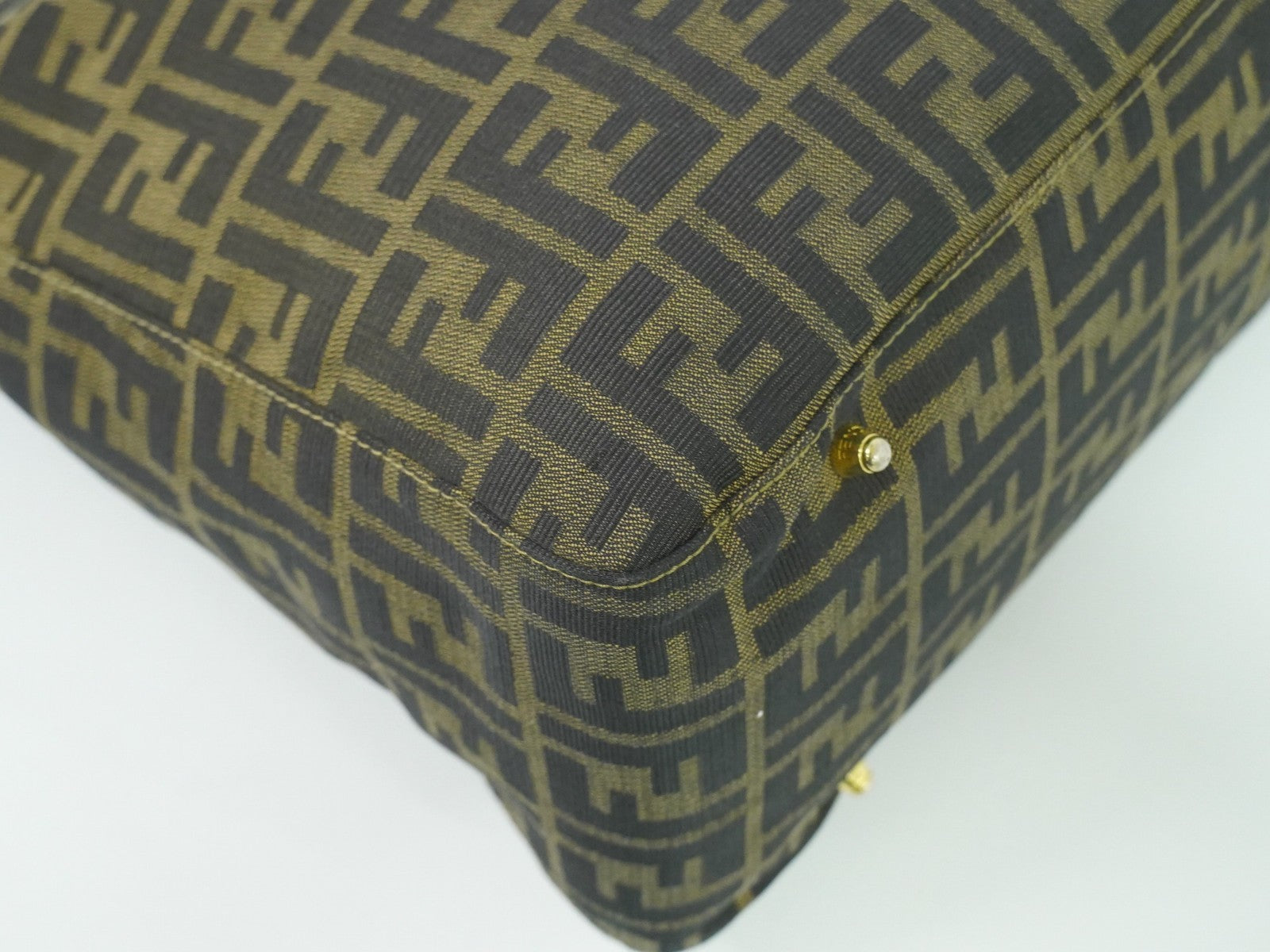 Fendi Vintage Zucca Handbag Zucca, BROWN, CANVAS, Handbag