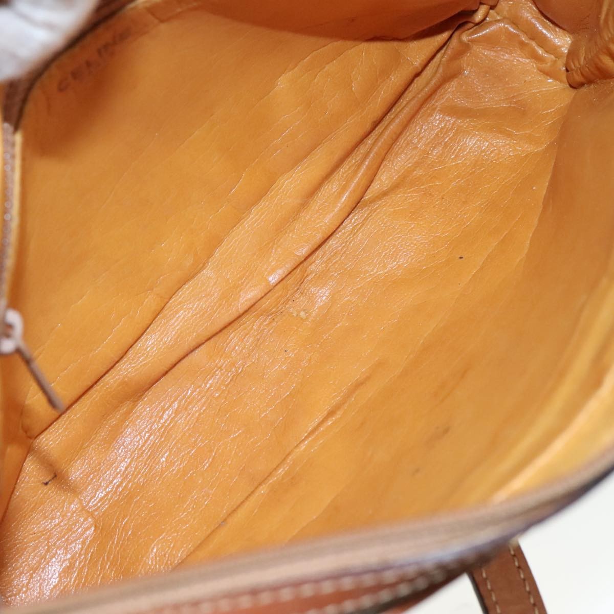 Celine Macadam Shoulder Bag Leather, BEIGE, LEATHER, Shoulder bag